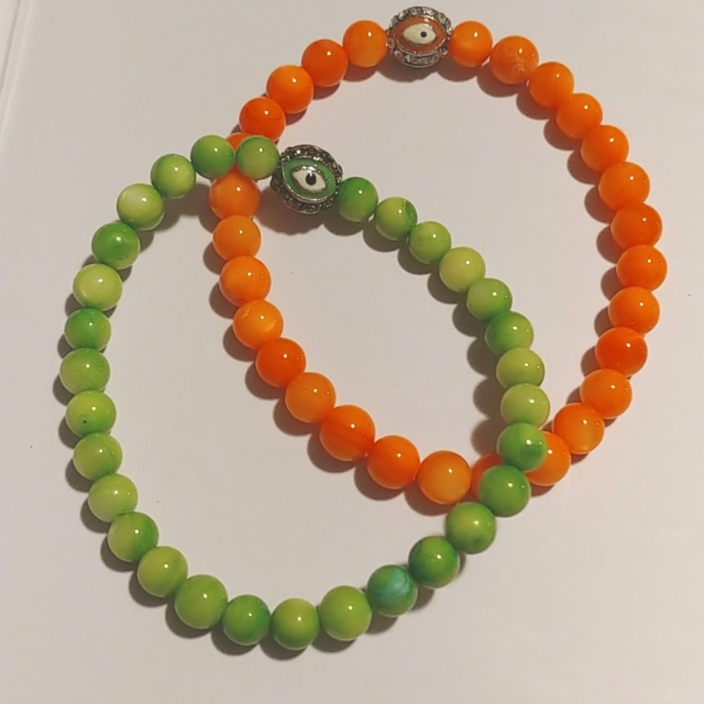 Set of evil eye stretch bracelets